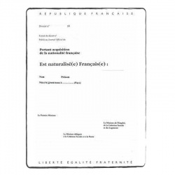Citizenship certificate NE-FR